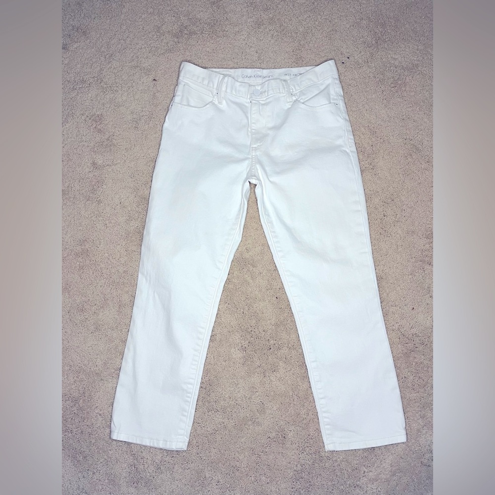 🤍 Calvin Klein White Cropped Boyfriend Jeans/Size 27